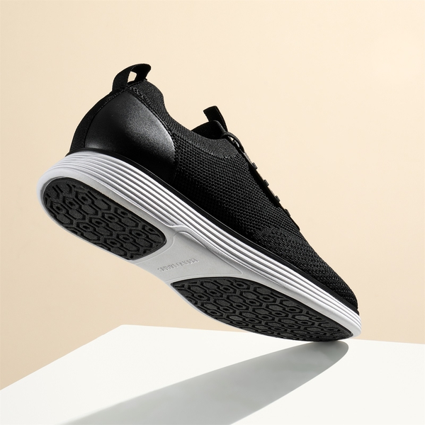 [MaxFlex SuiteBreeze+] Men's Breathable Oxford Knit Sneakers - BLACK-WHITE - 8